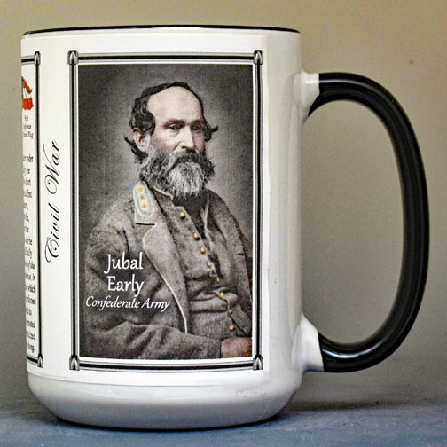 Jubal Early Civil War history mug tri-panel.
