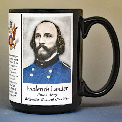 Frederick Lander, Union Army, US Civil War biographical history mug.