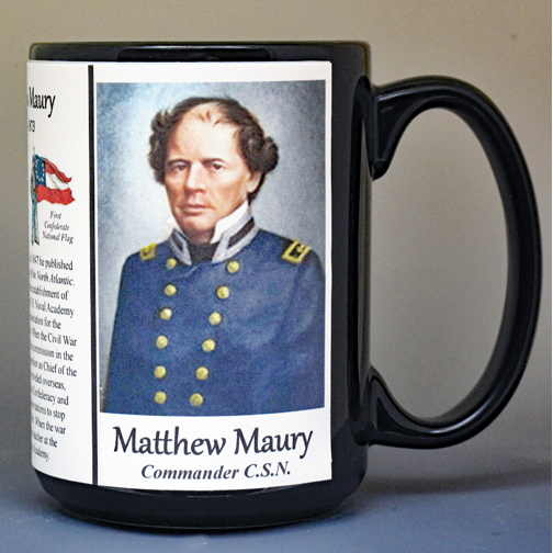 Matthew Maury, Confederate Army, US Civil War biographical history mug.