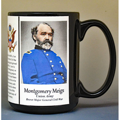 Montgomery Meigs, Union Army, US Civil War biographical history mug.