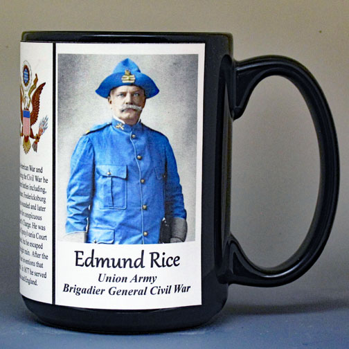 Edmund Rice, Union Army, US Civil War biographical history mug.