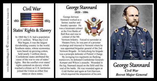 George Stannard, Civil War biographical history mug tri-panel.