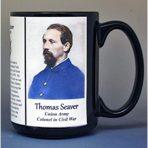 Thomas Seaver, Colonel Union Army, US Civil War biographical history mug.