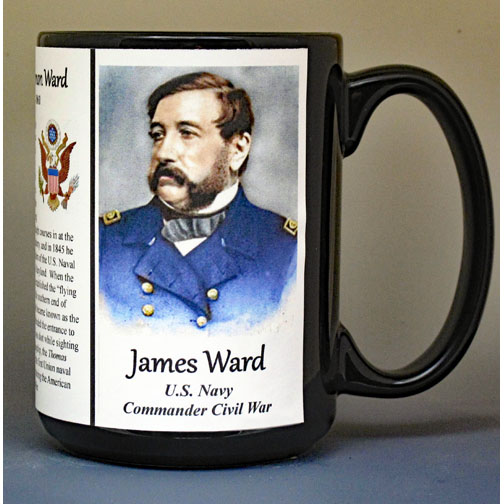 James Ward, Commander US Navy, US Civil War biographical history mug.