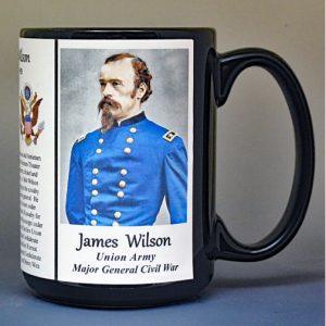 James Wilson, Major General Union Army, US Civil War biographical history mug.