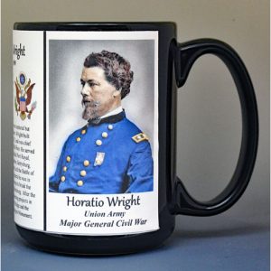 Horatio Wright, Major General Union Army, US Civil War biographical history mug.