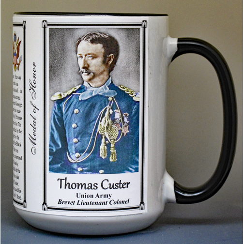 Thomas Custer, Medal of Honor biographical history mug.