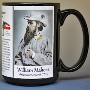 William Mahone, Confederate Army, US Civil War biographical history mug.