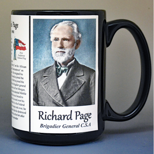 Richard Page, Confederate Army, US Civil War biographical history mug.