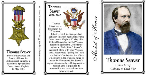 Thomas Seaver, Medal of Honor biographical history mug tri-panel.