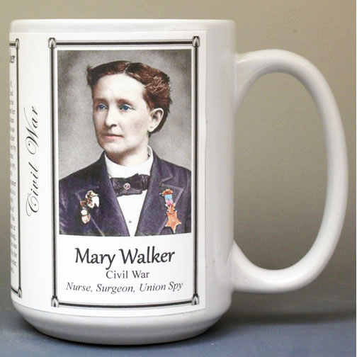 Mary Walker, US Civil War Medal of Honor biographical history mug.