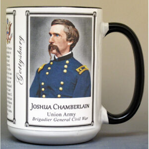 Joshua Chamberlain, Battle of Gettysburg biographical history mug.