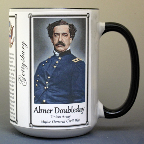 Abner Doubleday, Battle of Gettysburg biographical history mug.