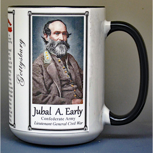 Jubal Early, Battle of Gettysburg biographical history mug.