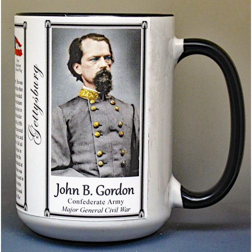 John B. Gordon, Gettysburg biographical history mug.