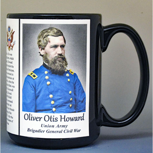 Oliver Howard, Battle of Antietam, US Civil War biographical history mug.