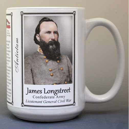 James Longstreet, Antietam biographical history mug.