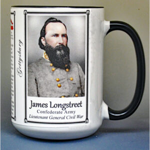 James Longstreet, Gettysburg biographical history mug.