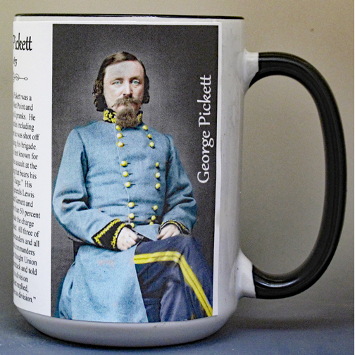 George Pickett, C.S.A. Gettysburg biographical history mug.