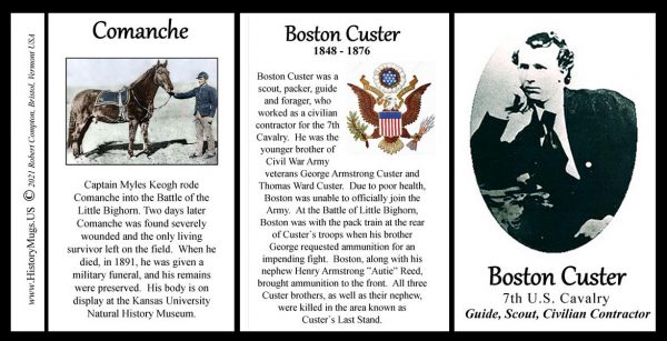 Boston Custer, western guide and scout biographical history mug tri-panel.