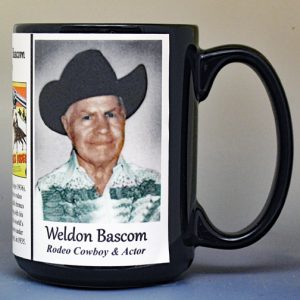 Weldon Bascom Pro-Rodeo biographical history mug.