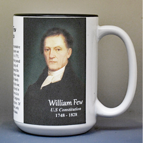 William Few, US Constitution signatory biographical history mug.