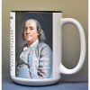 Benjamin Franklin, US Constitution signatory biographical history mug.