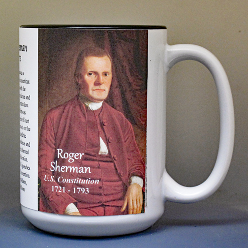 Roger Sherman, US Constitution signatory biographical history mug.