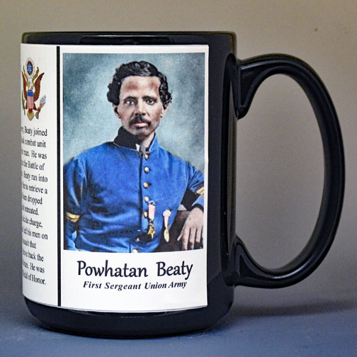 Powhatan Beaty, Medal of Honor, US Civil War biographical history mug.
