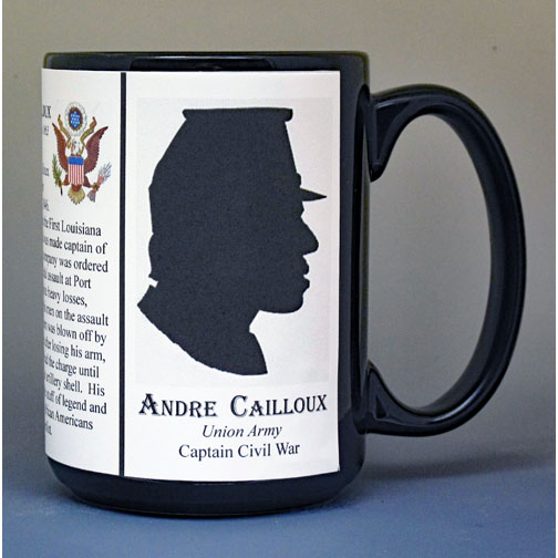 Andre Cailloux, Union Army, US Civil War biographical history mug.