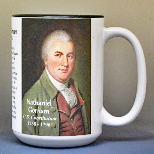 Nathaniel Gorham, US Constitution signatory biographical history mug.