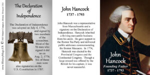 John Hancock, Declaration of Independence signatory biographical history mug tri-panel.