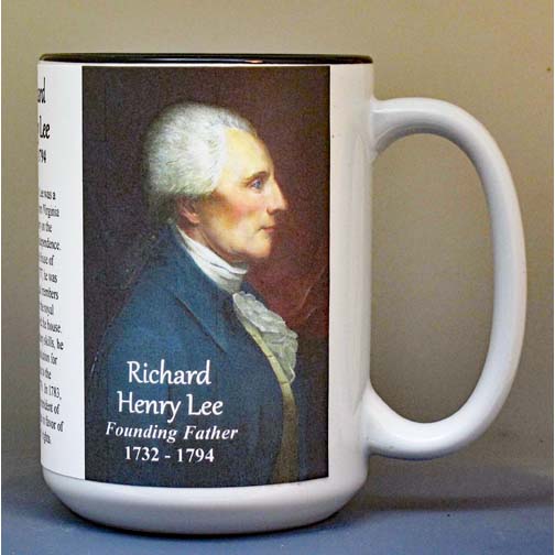Richard Henry Lee, Declaration of Independence signatory biographical history mug.