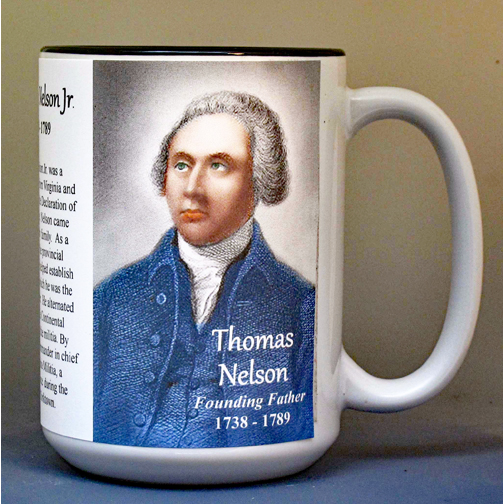 Thomas Nelson Jr, Declaration of Independence signatory biographical history mug.