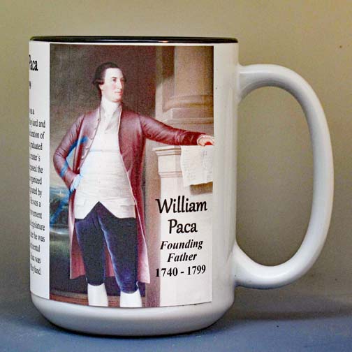 William Paca, Declaration of Independence signatory biographical history mug.
