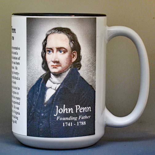 John Penn, Declaration of Independence signatory biographical history mug.