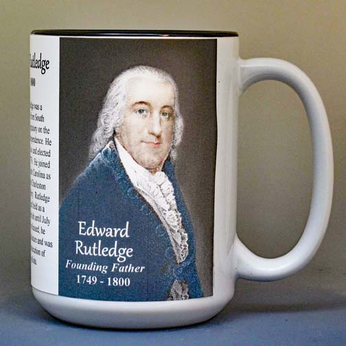 Edward Rutledge, Declaration of Independence signatory biographical history mug.
