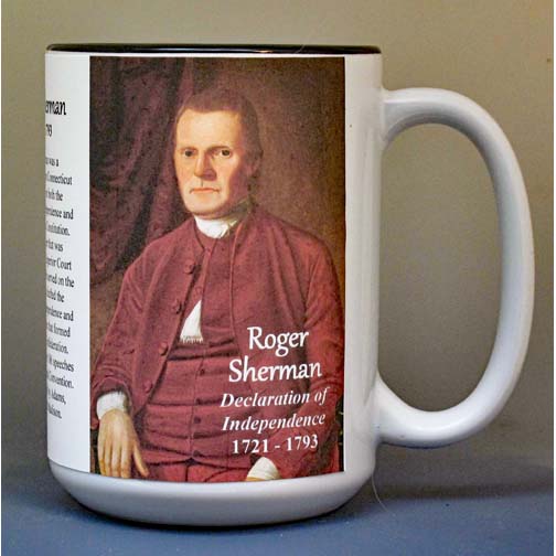Roger Sherman, Declaration of Independence signatory biographical history mug.