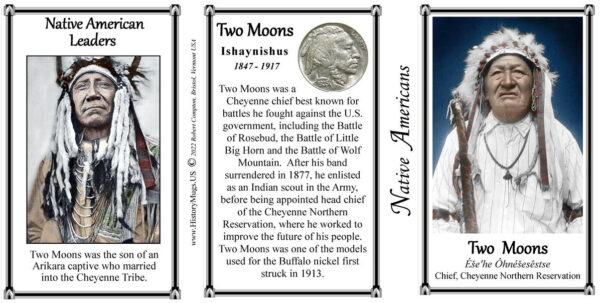Two Moons, Native American leader biographical history mug tri-panel.