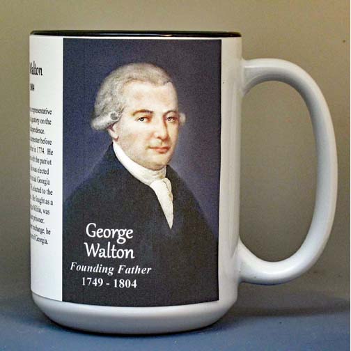 George Walton, Declaration of Independence signatory biographical history mug.