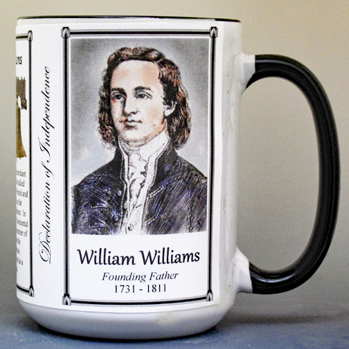 William Williams, Declaration of Independence signatory biographical history mug.