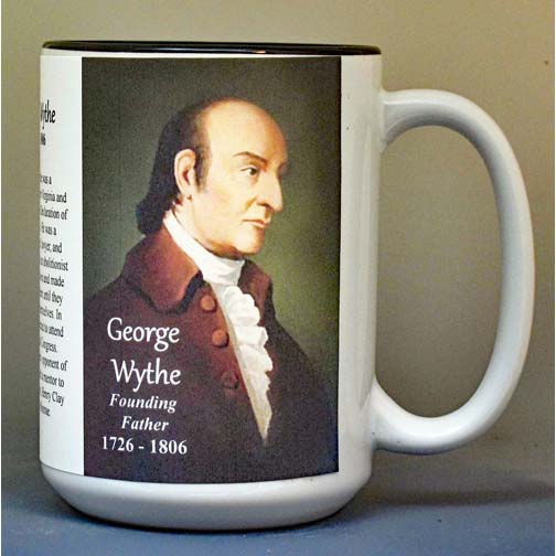 George Wythe, Declaration of Independence signatory biographical history mug.