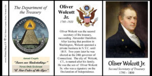 Oliver Wolcott, Jr. US Secretary of Treasury history mug tri-panel.