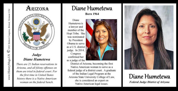 Diane Humetewa, federal judge biographical history mug tri-panel.