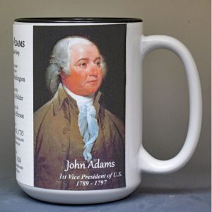 John Adams US Vice President biographical history mug.