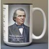 Andrew Johnson, US Vice President biographical history mug.