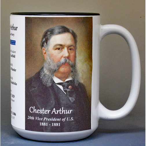 Chester Arthur, US Vice President biographical history mug.