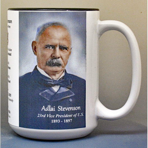 Adlai Stevenson, US Vice President biographical history mug.
