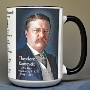 Theodore Roosevelt, US Vice President biographical history mug.