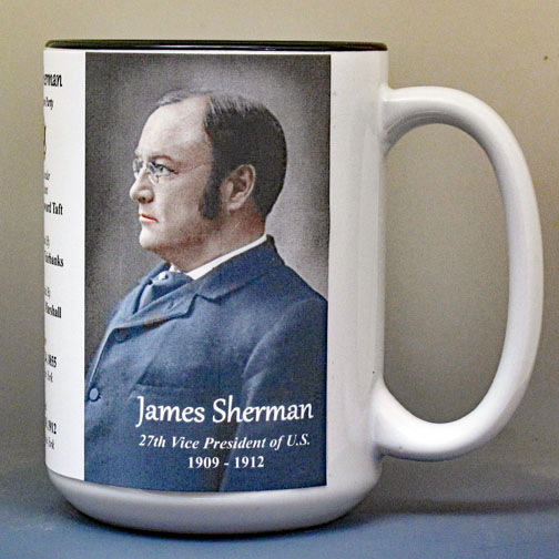 James Sherman, US Vice President biographical history mug.
